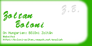 zoltan boloni business card