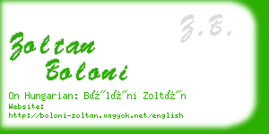 zoltan boloni business card